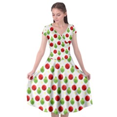 Watercolor Ornaments Cap Sleeve Wrap Front Dress by patternstudio