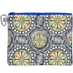 Beveled Geometric Pattern Canvas Cosmetic Bag (xxxl) by linceazul
