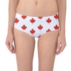 Maple Leaf Canada Emblem Country Mid-waist Bikini Bottoms by Celenk