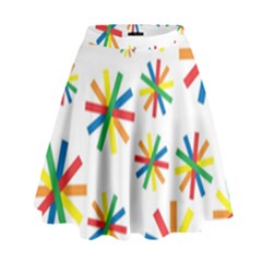 Celebrate Pattern Colorful Design High Waist Skirt by Celenk