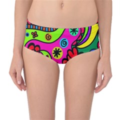 Seamless Tile Background Abstract Mid-waist Bikini Bottoms by Celenk