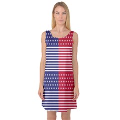 American Flag Patriot Red White Sleeveless Satin Nightdress by Celenk