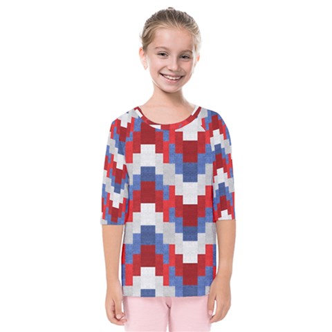 Texture Textile Surface Fabric Kids  Quarter Sleeve Raglan Tee by Celenk