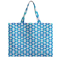 Fabric Geometric Aqua Crescents Zipper Mini Tote Bag by Celenk