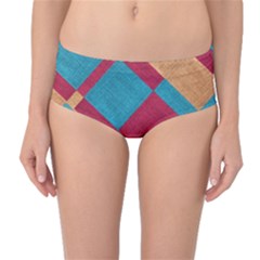 Fabric Textile Cloth Material Mid-waist Bikini Bottoms by Celenk