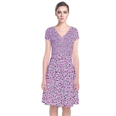 Texture Surface Backdrop Background Short Sleeve Front Wrap Dress by Celenk