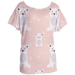 Cute Polar Bear Pattern Women s Oversized Tee by Bigfootshirtshop