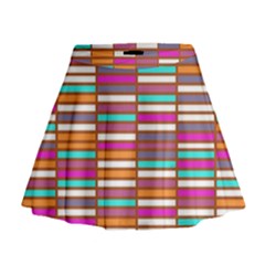 Color Grid 02 Mini Flare Skirt by jumpercat