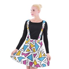 Retro Shapes 01 Suspender Skater Skirt by jumpercat