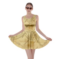 Vintage Map Background Paper Skater Dress by Celenk