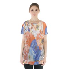 Texture Fabric Textile Detail Skirt Hem Sports Top by Celenk