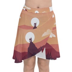 Design Art Hill Hut Landscape Chiffon Wrap by Celenk