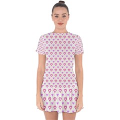 Pixel Hearts Drop Hem Mini Chiffon Dress by jumpercat