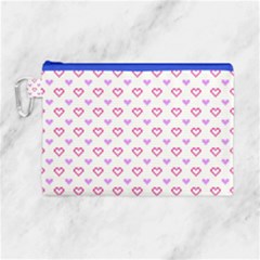 Pixel Hearts Canvas Cosmetic Bag (large) by jumpercat