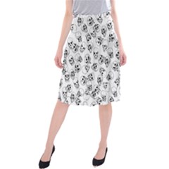 A Lot Of Skulls White Midi Beach Skirt by jumpercat