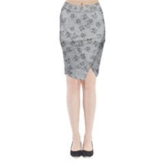 A Lot Of Skulls Grey Midi Wrap Pencil Skirt by jumpercat