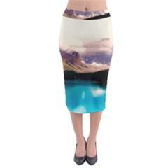 Austria Mountains Lake Water Midi Pencil Skirt by BangZart
