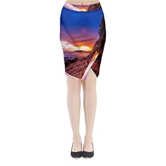 South Africa Sea Ocean Hdr Sky Midi Wrap Pencil Skirt by BangZart