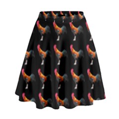 Background Pattern Chicken Fowl High Waist Skirt by BangZart