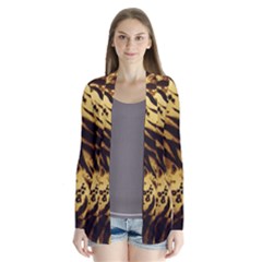Pattern Tiger Stripes Print Animal Drape Collar Cardigan by BangZart