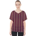 Geometric Pattern V-Neck Dolman Drape Top View1
