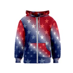 America Patriotic Red White Blue Kids  Zipper Hoodie by BangZart