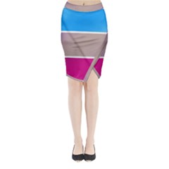 Pattern Template Banner Background Midi Wrap Pencil Skirt by BangZart