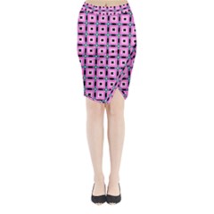 Pattern Pink Squares Square Texture Midi Wrap Pencil Skirt by BangZart