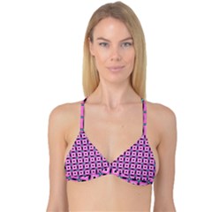 Pattern Pink Squares Square Texture Reversible Tri Bikini Top by BangZart