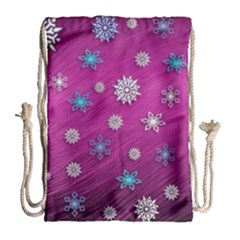 Snowflakes 3d Random Overlay Drawstring Bag (large) by BangZart
