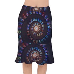 Stained Glass Spiral Circle Pattern Mermaid Skirt by BangZart