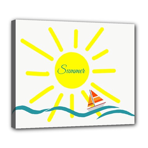 Summer Beach Holiday Holidays Sun Deluxe Canvas 24  X 20   by BangZart
