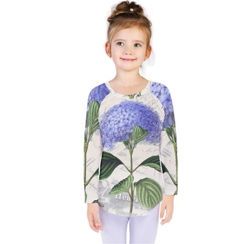 Vintage Shabby Chic Dragonflies Kids  Long Sleeve Tee by BangZart