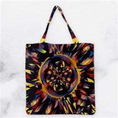 Spiky Abstract Grocery Tote Bag by linceazul