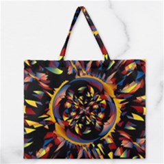Spiky Abstract Zipper Large Tote Bag by linceazul