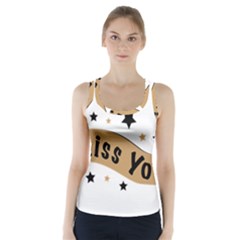 Lettering Miss You Banner Racer Back Sports Top by BangZart