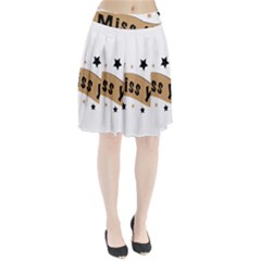 Lettering Miss You Banner Pleated Skirt by BangZart