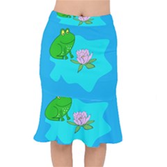 Frog Flower Lilypad Lily Pad Water Mermaid Skirt by BangZart