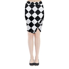 Grid Domino Bank And Black Midi Wrap Pencil Skirt by BangZart