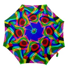 Digital Multicolor Colorful Curves Hook Handle Umbrellas (small) by BangZart