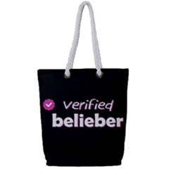 Verified Belieber Full Print Rope Handle Tote (small) by Valentinaart
