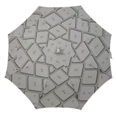 Keyboard Letters Key Print White Straight Umbrellas by BangZart