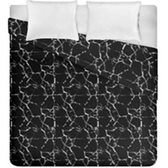 Black And White Textured Pattern Duvet Cover Double Side (king Size) by dflcprints