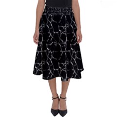 Black And White Textured Pattern Perfect Length Midi Skirt by dflcprints