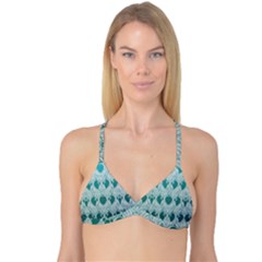 Teal Art Nouvea Reversible Tri Bikini Top by NouveauDesign