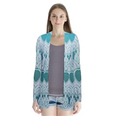 Teal Art Nouvea Drape Collar Cardigan by NouveauDesign