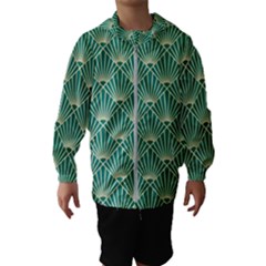 Green Fan  Hooded Wind Breaker (kids) by NouveauDesign