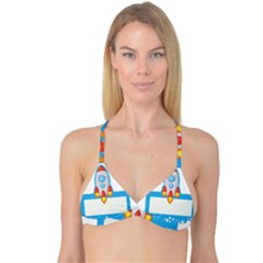 Rocket Spaceship Clip Art Clipart Reversible Tri Bikini Top by Celenk