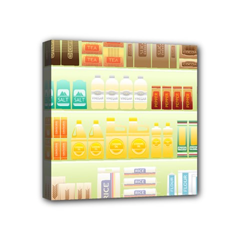 Supermarket Shelf Coffee Tea Grains Mini Canvas 4  X 4  by Celenk