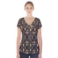 Wallpaper Wall Art Architecture Short Sleeve Front Detail Top by Celenk